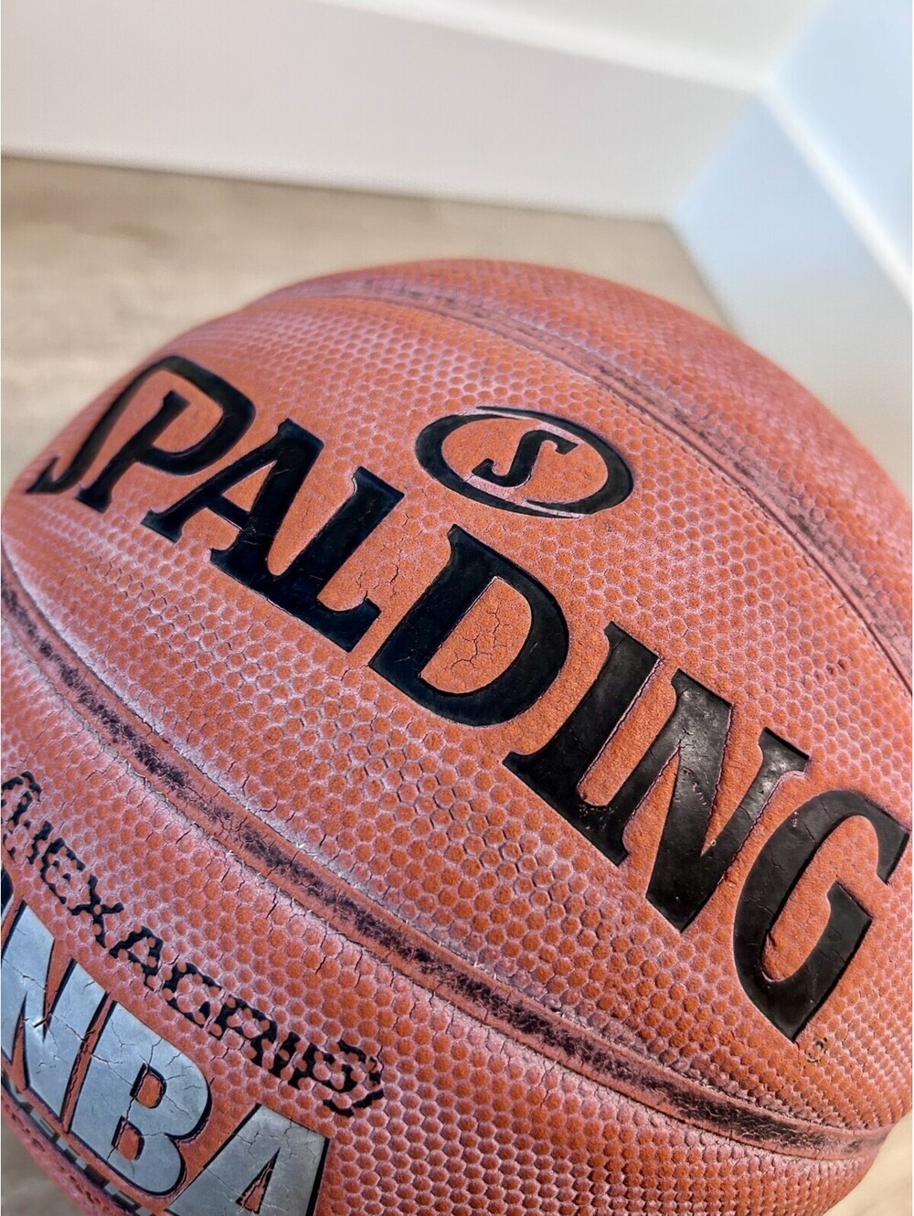 NBA Spalding Never Flat Hexagon Rubber Outdoor Basketball Size 7 29.5” Soft Grip